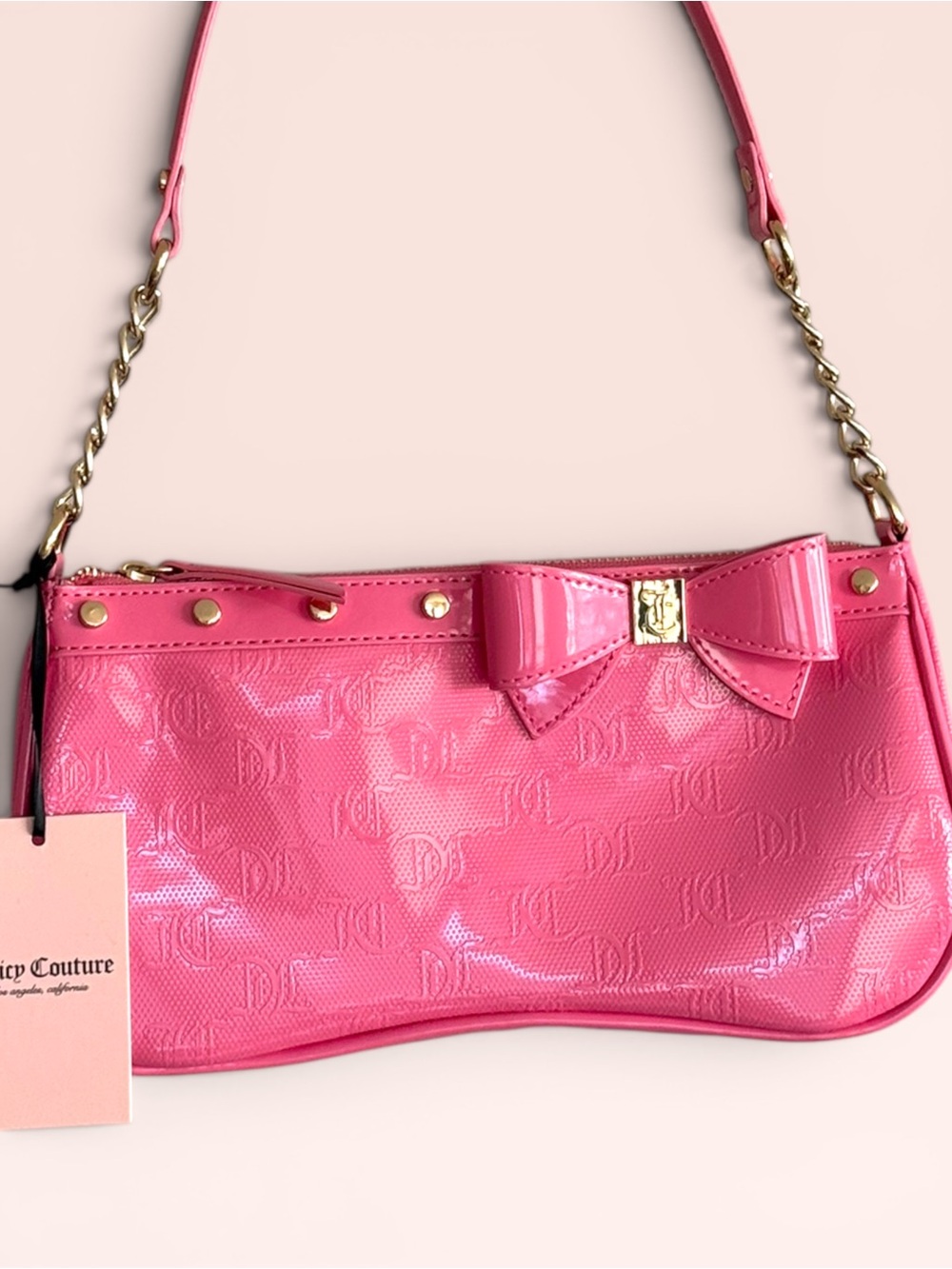 💥SALE💥Juicy Couture Pink Lemonade For The Girls Saddle Shoulder Bag Patent